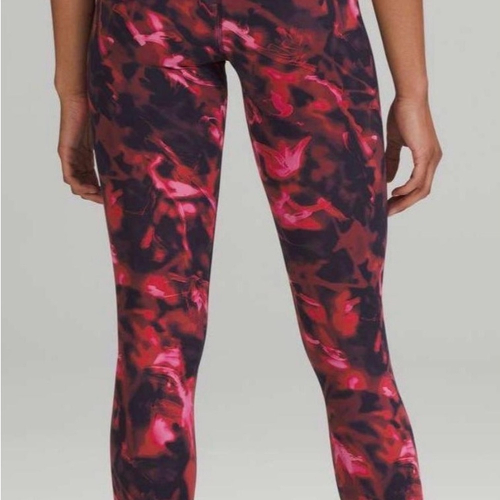 lululemon Align 25 inch Pink & Black Abstract Print Leggings